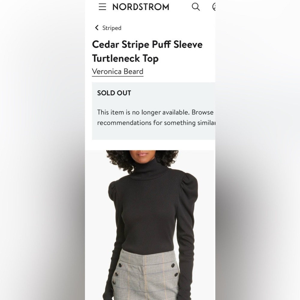 NWOT Veronica Beard Cedar Striped Puff Sleeve Multicolor Turtleneck Sweater - Picture 15 of 15